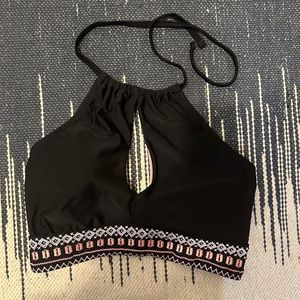 Black Halter bathing suit top - NWOT Size L